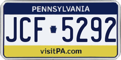 PA license plate JCF5292
