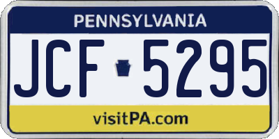 PA license plate JCF5295