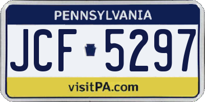 PA license plate JCF5297