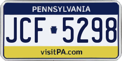 PA license plate JCF5298