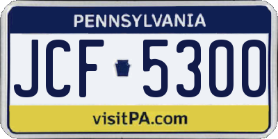 PA license plate JCF5300