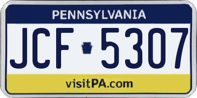 PA license plate JCF5307