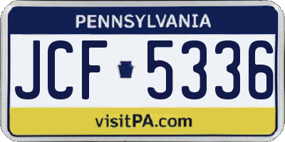 PA license plate JCF5336