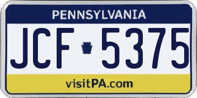 PA license plate JCF5375