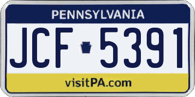 PA license plate JCF5391