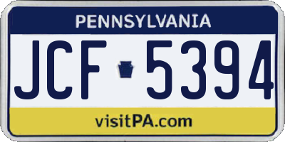 PA license plate JCF5394