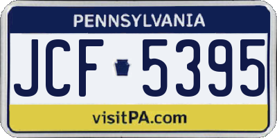 PA license plate JCF5395