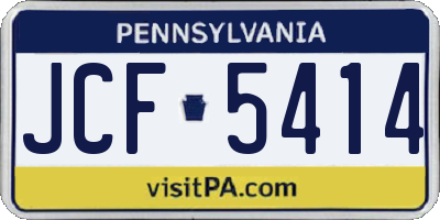PA license plate JCF5414