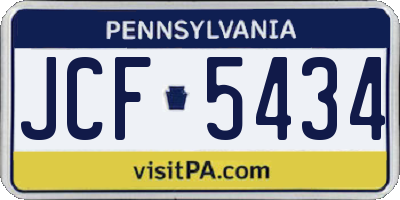 PA license plate JCF5434