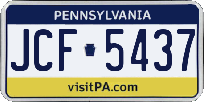 PA license plate JCF5437