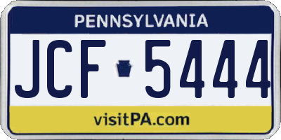 PA license plate JCF5444