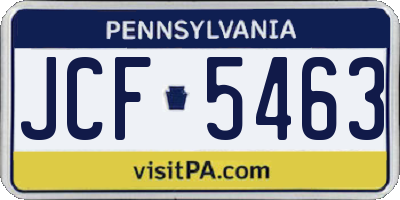 PA license plate JCF5463