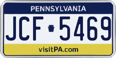PA license plate JCF5469