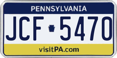 PA license plate JCF5470