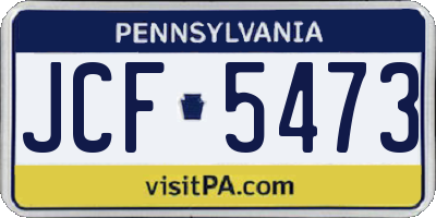 PA license plate JCF5473