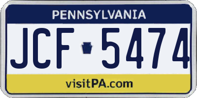 PA license plate JCF5474
