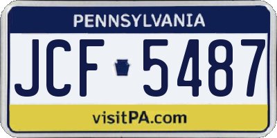 PA license plate JCF5487
