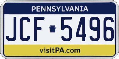 PA license plate JCF5496