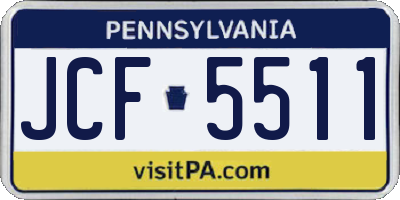 PA license plate JCF5511