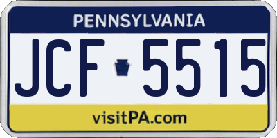 PA license plate JCF5515