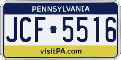 PA license plate JCF5516