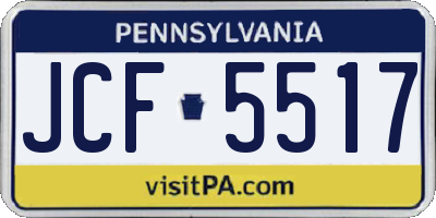 PA license plate JCF5517