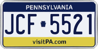PA license plate JCF5521