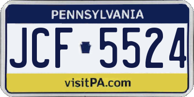 PA license plate JCF5524