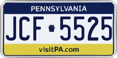 PA license plate JCF5525