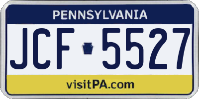 PA license plate JCF5527