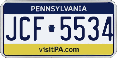 PA license plate JCF5534