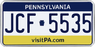 PA license plate JCF5535