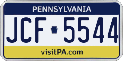 PA license plate JCF5544