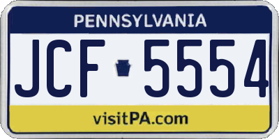 PA license plate JCF5554