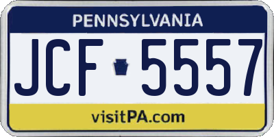 PA license plate JCF5557