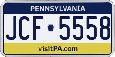 PA license plate JCF5558