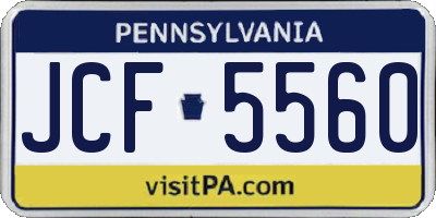 PA license plate JCF5560