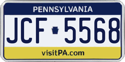 PA license plate JCF5568