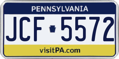 PA license plate JCF5572