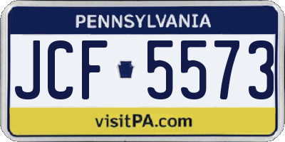 PA license plate JCF5573