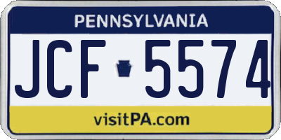 PA license plate JCF5574