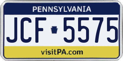 PA license plate JCF5575