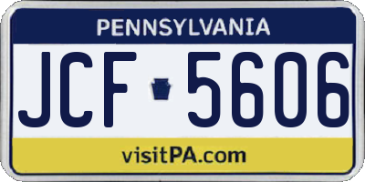 PA license plate JCF5606