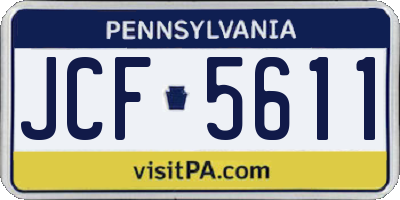 PA license plate JCF5611