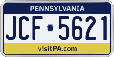 PA license plate JCF5621