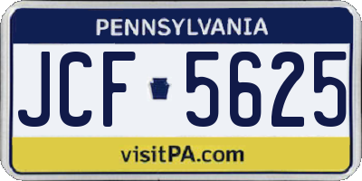 PA license plate JCF5625