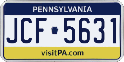 PA license plate JCF5631