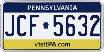 PA license plate JCF5632