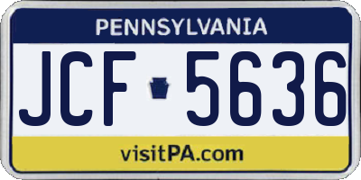 PA license plate JCF5636