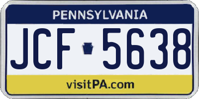 PA license plate JCF5638
